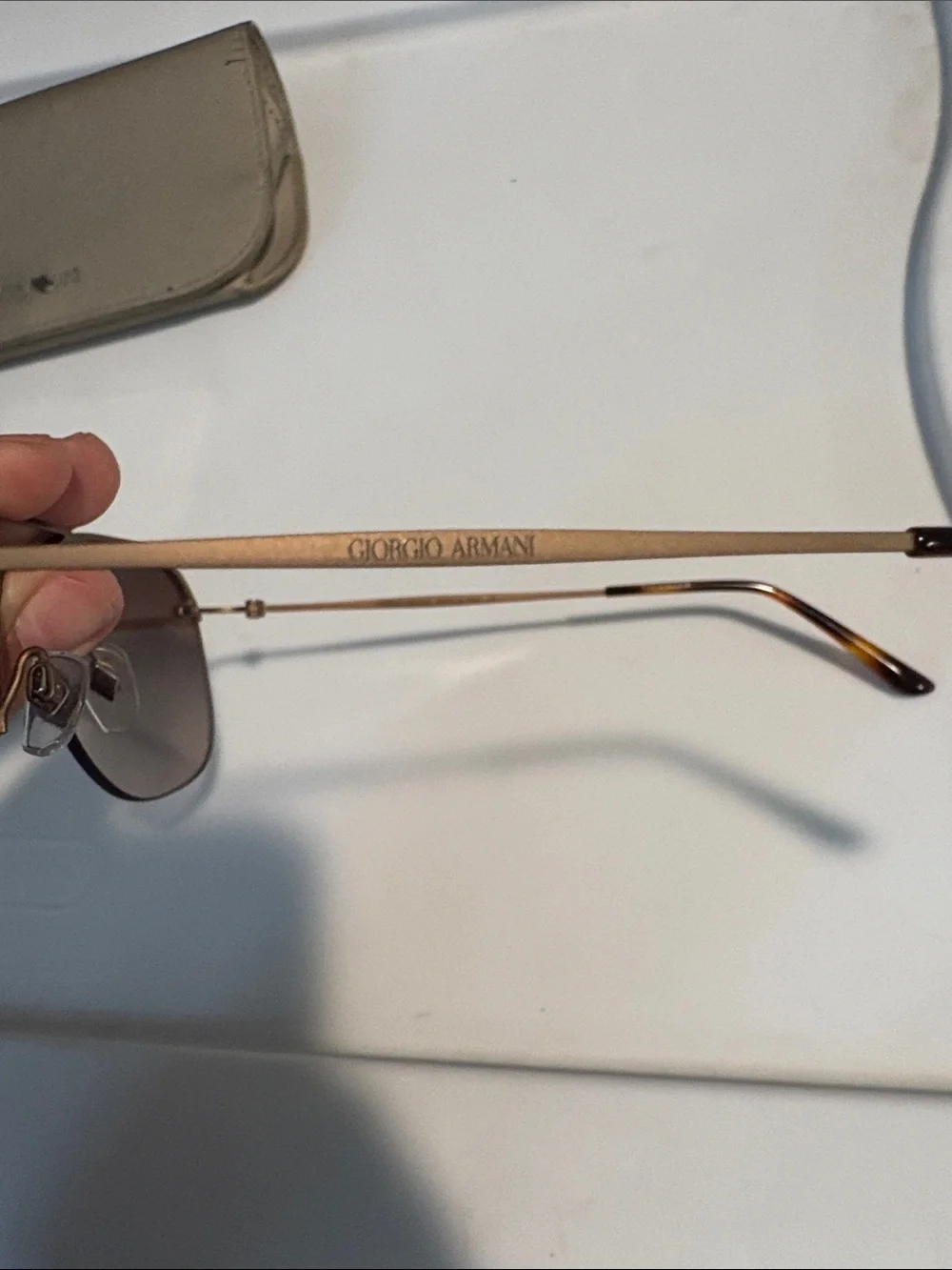 Giorgio Armani Women's Brown Gradient Aviator Sunglasses with Tan Case